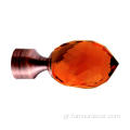 Brown Diamond Cut Glass Ball Head Curtain Rod